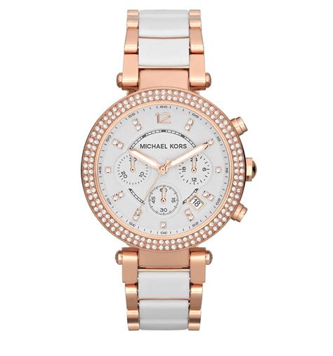 michael kors women's parker chronograph two tone stainless steel watch|mk5774.